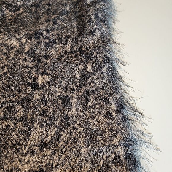 NEW Banana Republic X-Large Eyelash Tunic Blouse Fuzzy Gray Black Animal Print - Picture 9 of 13